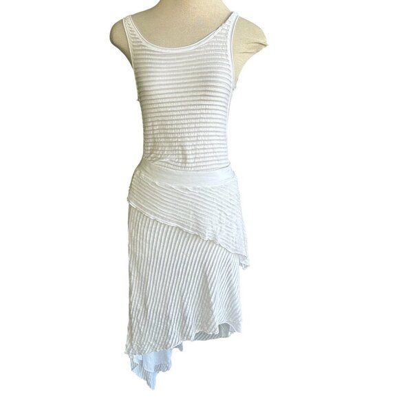 Hard Tail Forever White Triple Tiered Skirt and Ribbed Pleated Tank Size Small - Picture 1 of 10